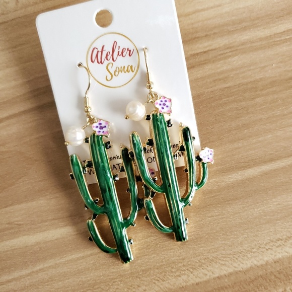 Blooming Cactus Earrings - Picture 2 of 5